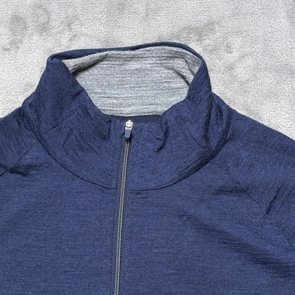 Kathmandu Merino195 1/4 Zip Pullover Mens Large Navy Blue Wool Base Layer Top - Picture 5 of 11